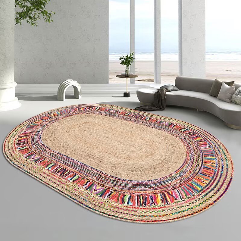 Long round Carpet Living Room Sofa and Carpet Study Coffee Table Cushion Home Room Bay Window Floor Mat Bedside Bedroom Floor Mat