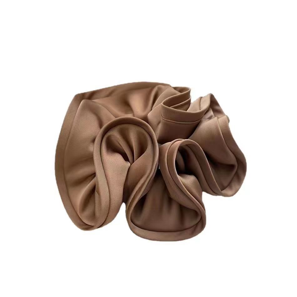 Heavy! French Style High Sense Large Intestine Hair Ring Ins Oversized Wooden Ear Bud Satin Large Intestine Ring Elegant Hair Accessories