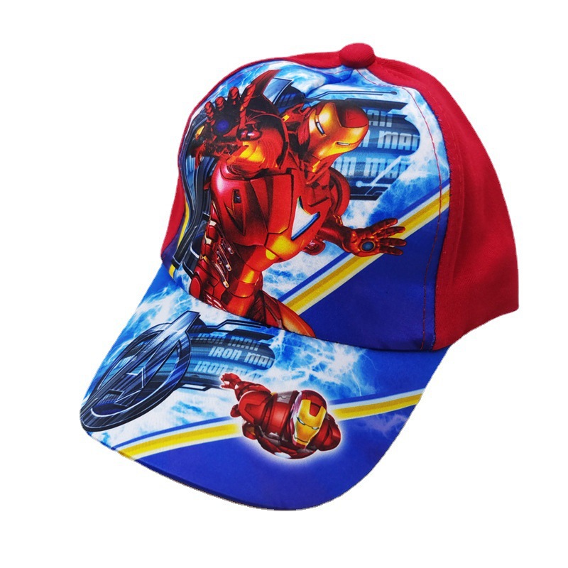 Cross-Border Iron Man Children's Baseball Cap Boys and Girls Cartoon Peaked Cap Marvel Anime Kids Sun Protection Sun Hat
