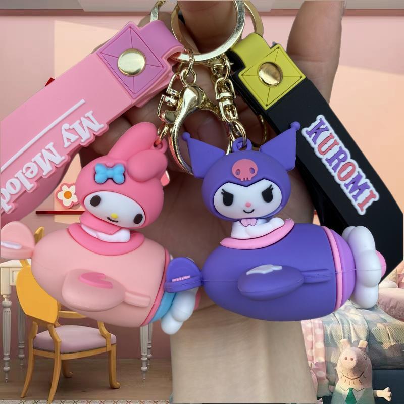 New Sanrio Hangku Loomi Keychain Cute Melody Schoolbag Pendant Car Key Chain Small Gift