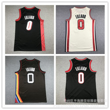 刺绣篮球球衣 开拓者队0号利拉德 篮球球衣Trail Blazers Jersey