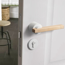 胡桃木室内磁吸静音门锁家用通用型卧室现代房门锁中式木门门把手