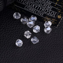 4/6/8mm白色水晶珠子菱形玻璃尖珠手工串珠散珠diy手链项链跨境