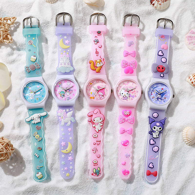 New Cute Cartoon Children's Watch Jelly Sanrio Primary School Student Watch Quartz Watch Gifts for Boys and Girls