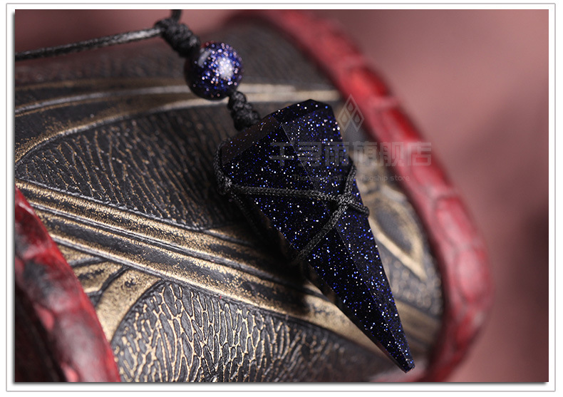 星空蓝砂石吊坠男女款灵摆能量石挂件情侣闺蜜饰品个性礼物