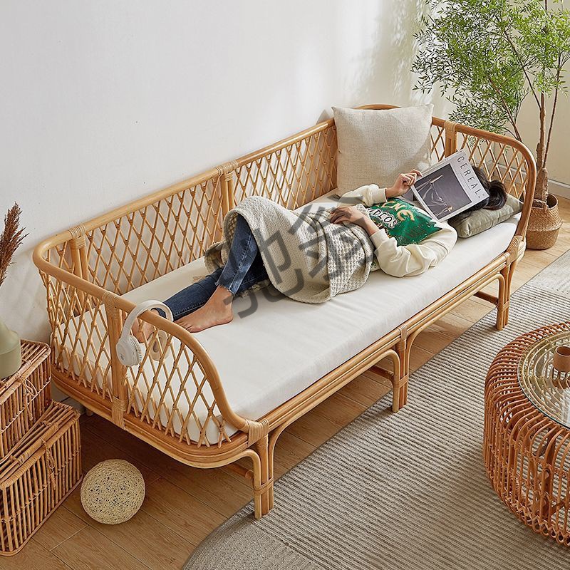 iro日式藤编沙发双人沙发客厅庭院藤椅印尼藤艺竹藤沙发ins阳台民