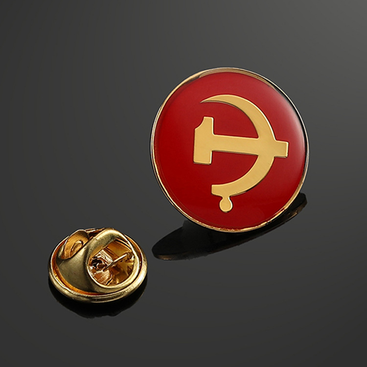 蒲幼厂家金属创意徽章卡通个性烤漆章圆形镀金滴胶党徽