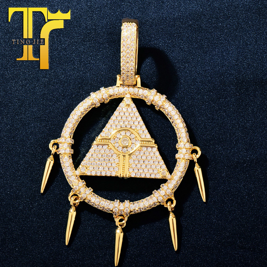欧美新款铺梦网吊坠铜镶满锆石个性潮人项链跨境嘻哈饰品-阿里巴巴