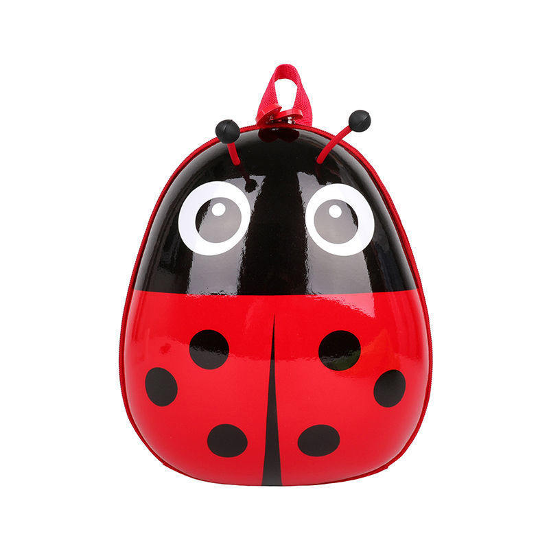 2023 New Egg Shell Children's Bags Western Style Ladybug Pattern Kindergarten Boys and Girls Students Class Backpack