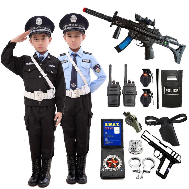 儿童小警察玩具套装黑猫警帽子男孩特种兵作战装备特警