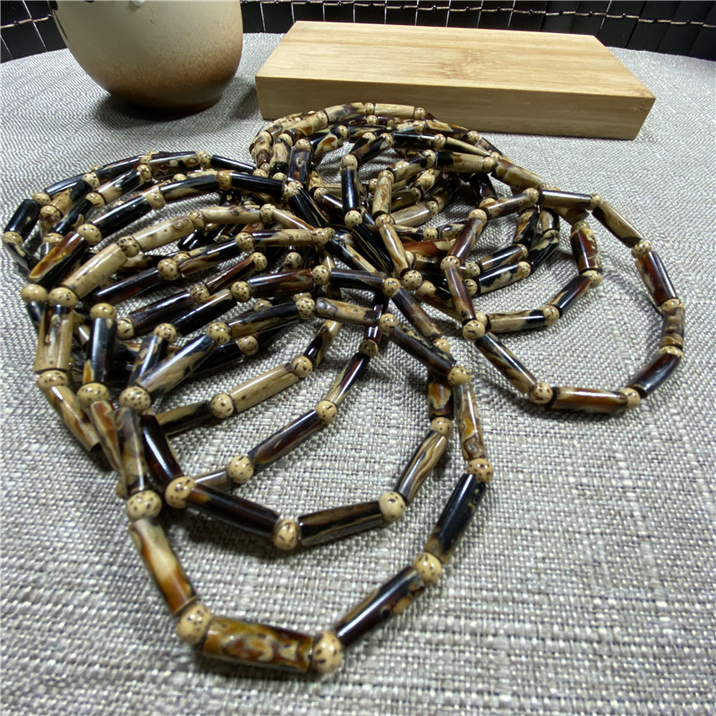 深海海柳管珠手链血柳文玩手串男女款赤柳红柳佛珠念珠