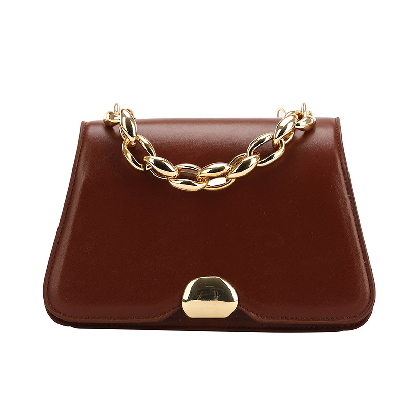 2020 Winter New Fashion Special-Shaped Metal Lock Ornament Chain Bag Retro Portable Shoulder Crossbody Trapezoidal Women's Bag