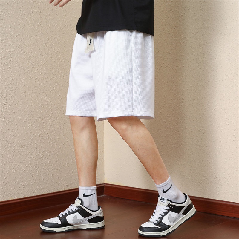 Shorts Men's Summer New Straight Fifth Pants Men's Korean-Style Loose Casual Pants Men's Printed Waffle Pants Fashion