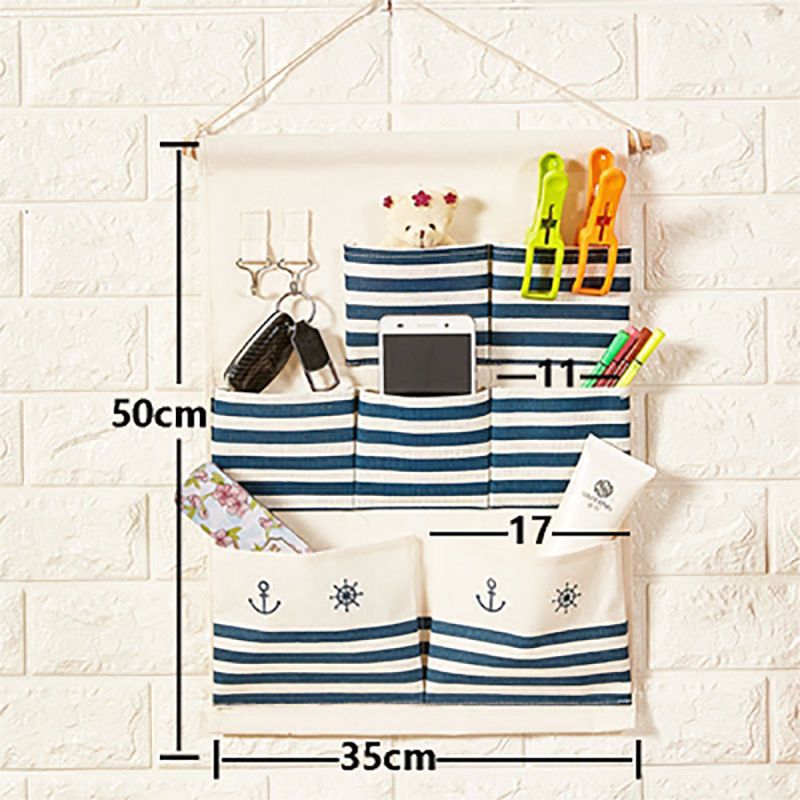 挂袋收纳悬门后宿舍多层棉麻布艺墙学生衣橱储物大号ins风亚马逊