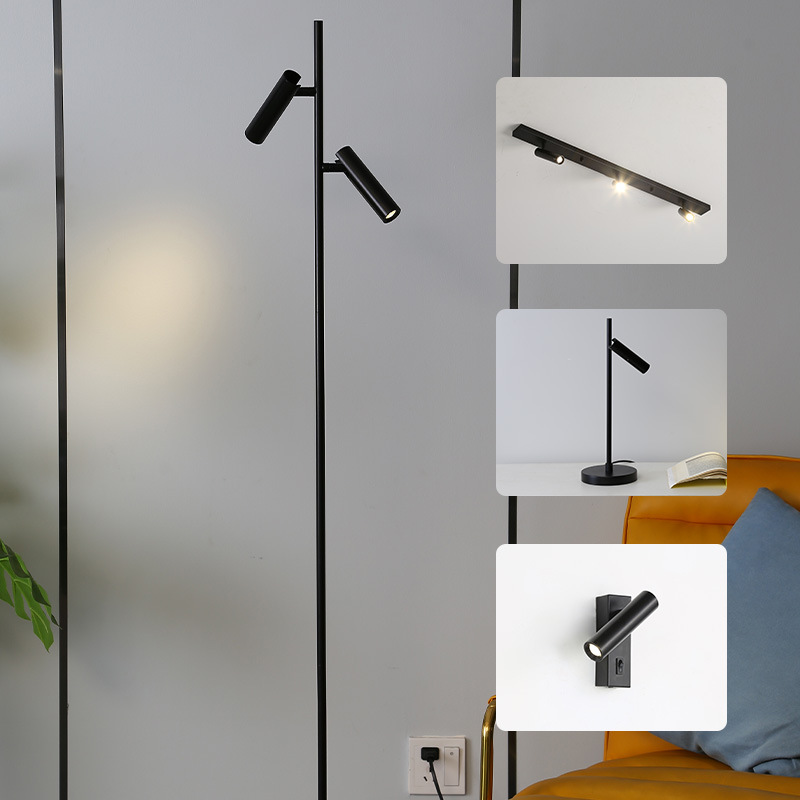 客厅落地灯 创意智能开关卧室台灯北欧简约书房led落地灯床头壁灯