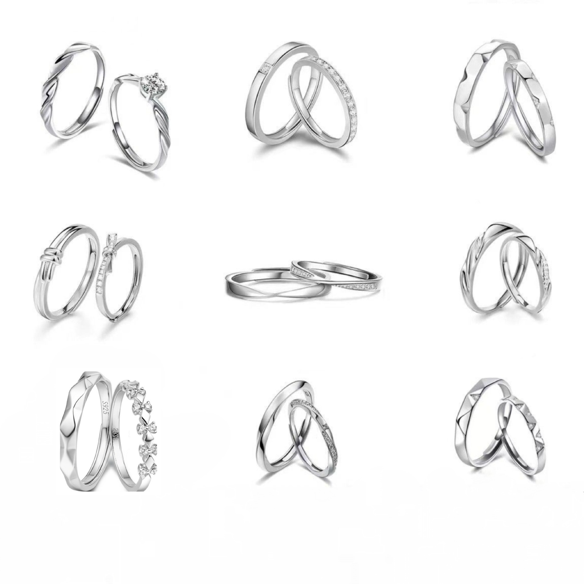 白铜美妙情侣戒指莫比乌斯双生结恋爱频率心跳为爱加冕简单献爱