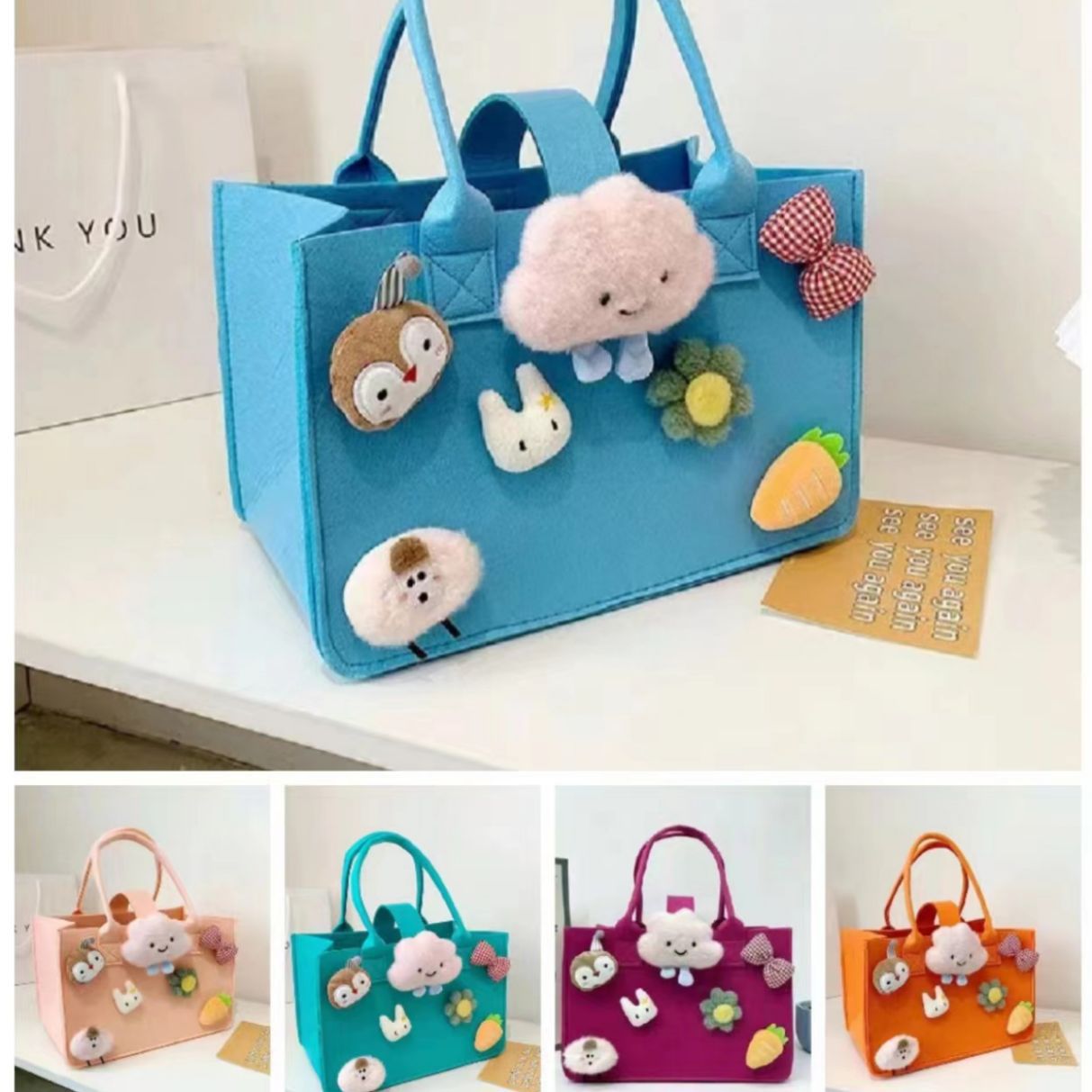 Popular Cartoon Felt Bag Baby Full-Year Full Moon Hundred Days Banquet Gift Gift Box for Children Wholesale Handbag