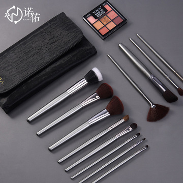 新款12支初学者化妆刷套装雅致银化妆套刷美妆工具彩妆刷定批发