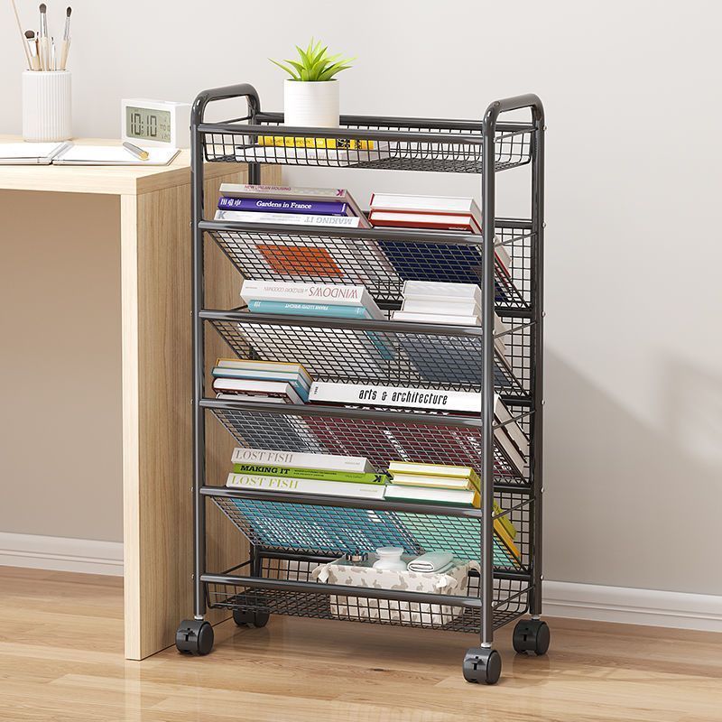 置物架书桌旁小书架课桌边可移动带轮教室缝隙书本收纳小学生书架