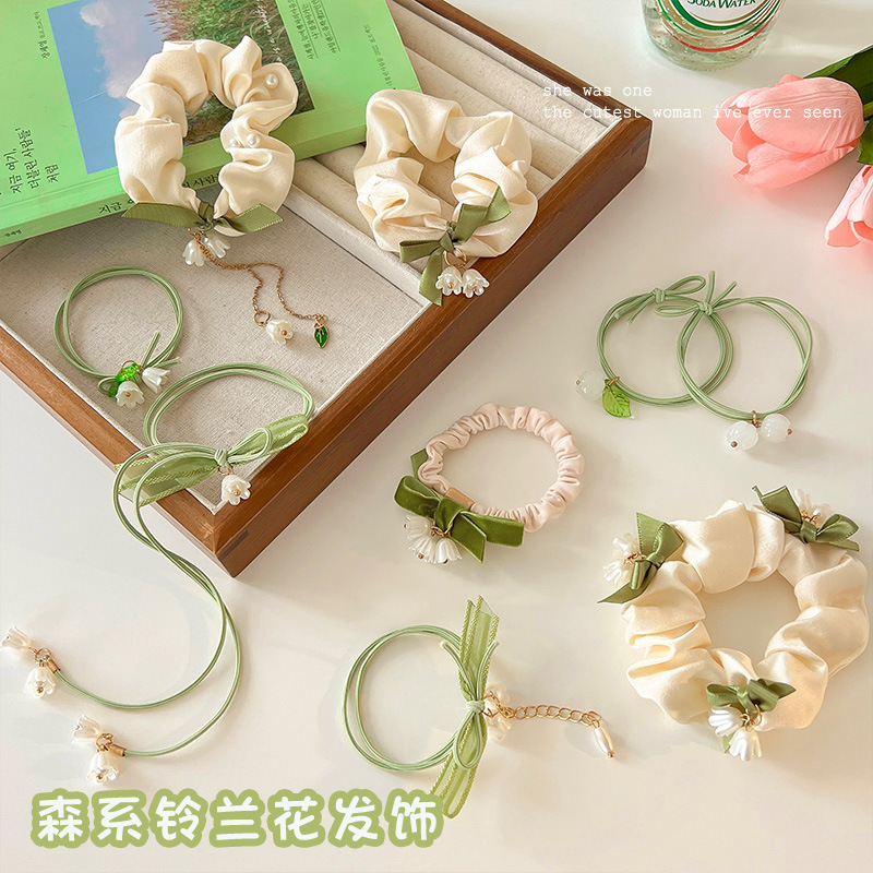summer mori style lily hair accessories girls‘ hairpin high-grade pure royal hair rope high-grade girls‘ rubber band hair ring