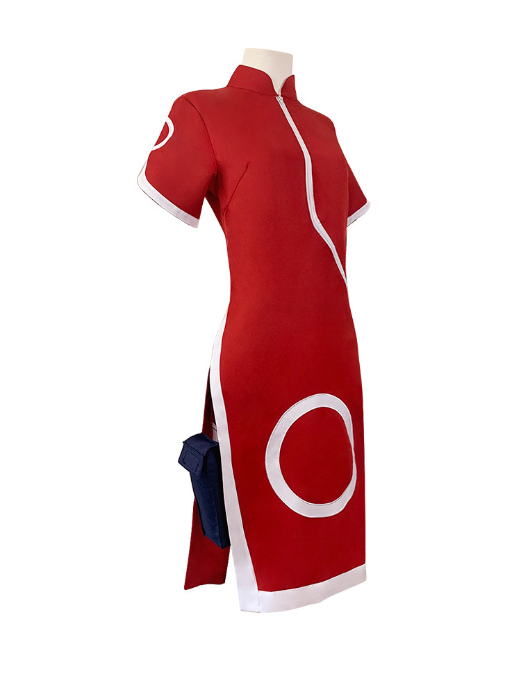 火影忍者春野樱cos服小樱红色旗袍战斗服cosplay动漫服装表演服