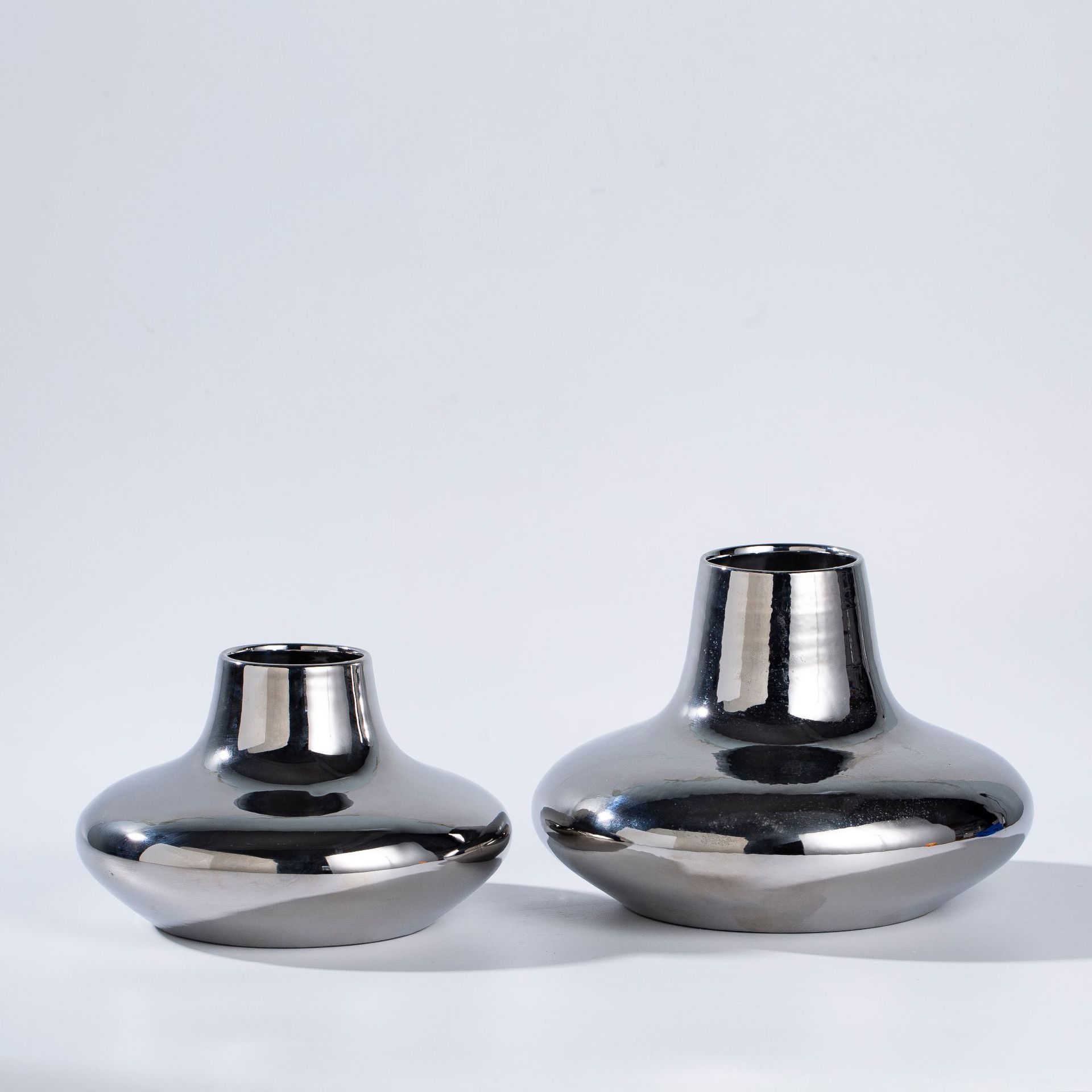 景德镇高温陶瓷镀银花瓶装饰品样板房花器