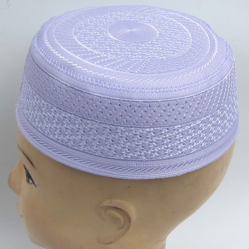 礼拜帽男士新款拉面馆帽子回民族男女通用圆边精品绣花棉涤男帽