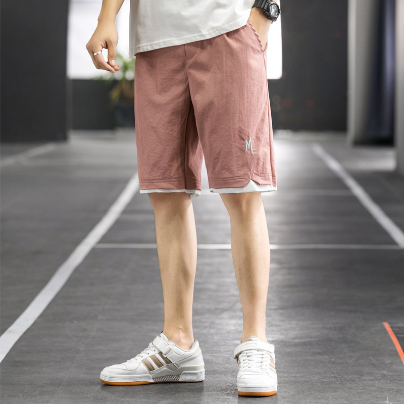 2023 Summer Shorts Men's Loose Straight Shorts Handsome Stylish Sports Casual Pants Breathable Ice Silk Pants