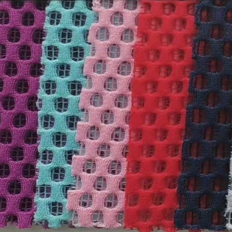 现货方格三明治网布 透气网面镂空网眼布箱包坐垫鞋材运动鞋面料