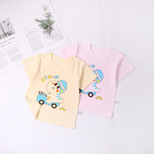 宝宝短袖T恤夏季薄款纯玻璃桥婴幼儿0-3岁棉上衣圆领男女儿童衣服