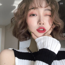 假发女短发空气刘海短卷发玉米烫网红泡面蛋卷头圆脸羊毛卷全头套