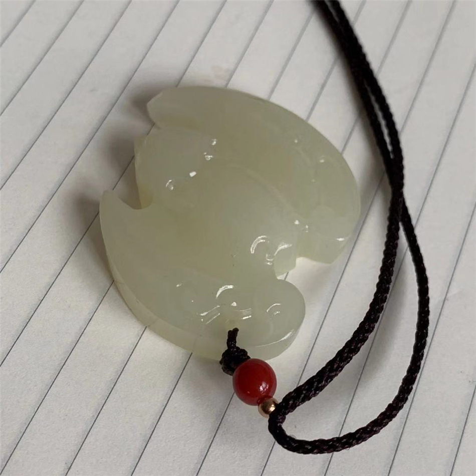 批发阿富汗玉青白玉蝙蝠福在眼前玉石玉器玉坠玉佩男女款挂件吊坠