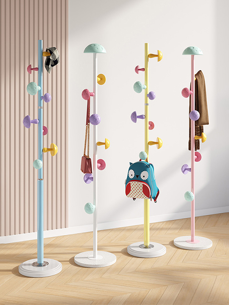 Children's Hanger Floor Bedroom Cartoon Vertical Coat Rack Does Not Occupy Space Clothes Rack Creative Trending Hanging Schoolbag Rack