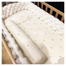 婴儿床围软包麻花打结新生儿童防撞围栏条拼接床缓冲床靠厂家直销