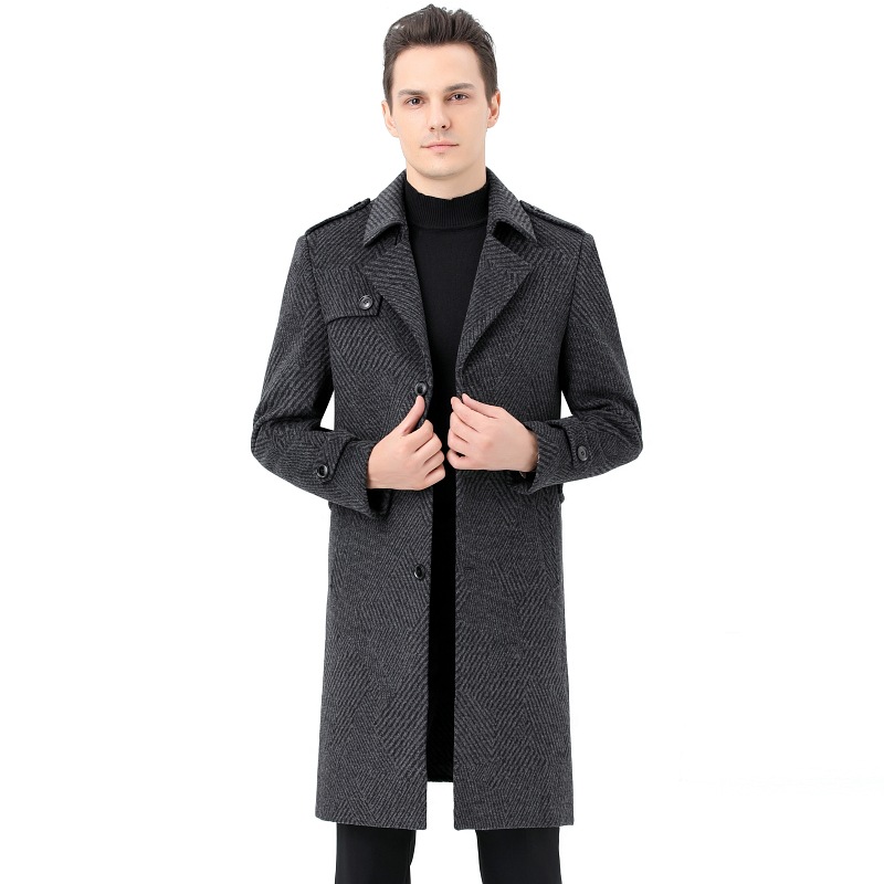 秋冬季新款正品牌男装双面呢子大衣长款修身休闲羊绒外套保暖