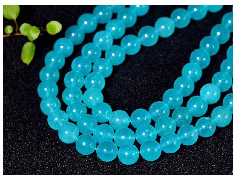 亚马逊天河玉半成品 天河石玉髓 冰种天河玉半成品 散珠 圆珠