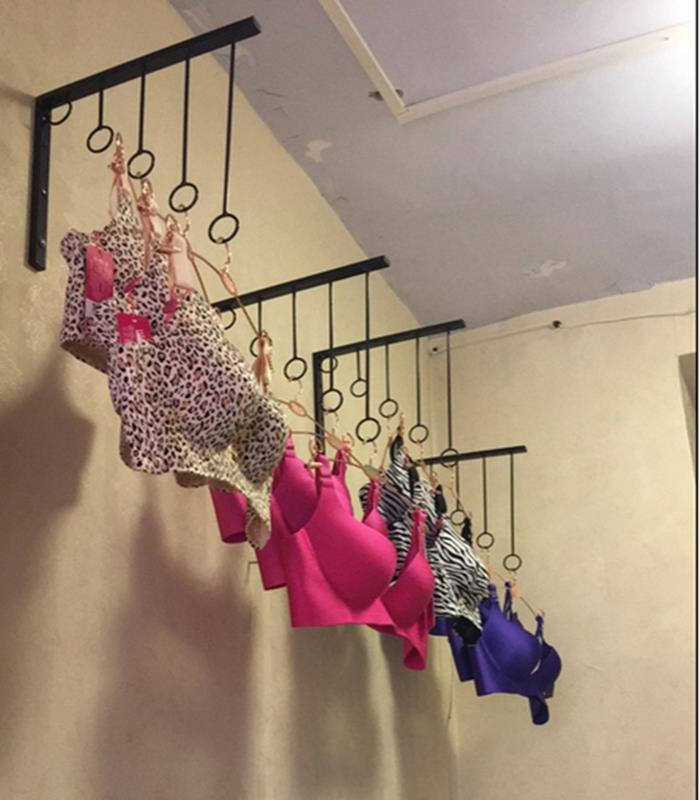 金色内衣展示架文胸上墙挂钩挂衣架服装店展架内裤丝巾胸罩架子