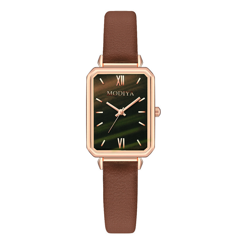 Tik Tok Live Stream Popular Small Green Watch Women's Watch Wholesale Retro Beautiful Square Quartz Student Watch Women's Watch