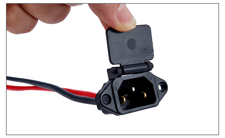 电动电瓶车公母三孔插头三轮车电池铜芯弯头线t型充电器插头插座