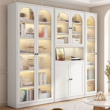 铁艺书柜2023新款玻璃门展示柜置物架组合现代简约书架收纳柜书橱
