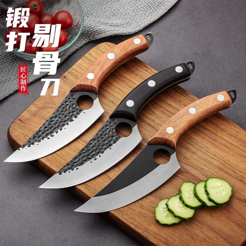 Small Machete Sever Knife Chef Knife Kitchen Knife Sliced Fish Killing Stainless Steel Boning Knife Forged Hammer Pattern