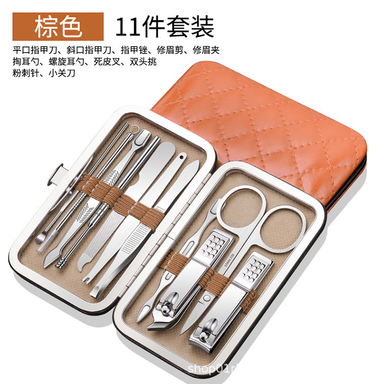 Scissors Nail Clippers Set Full Set of Scissors Box Slanting Forceps Pedicure Tools Ear Cutting Earpick Scissors, Pliers, Knife