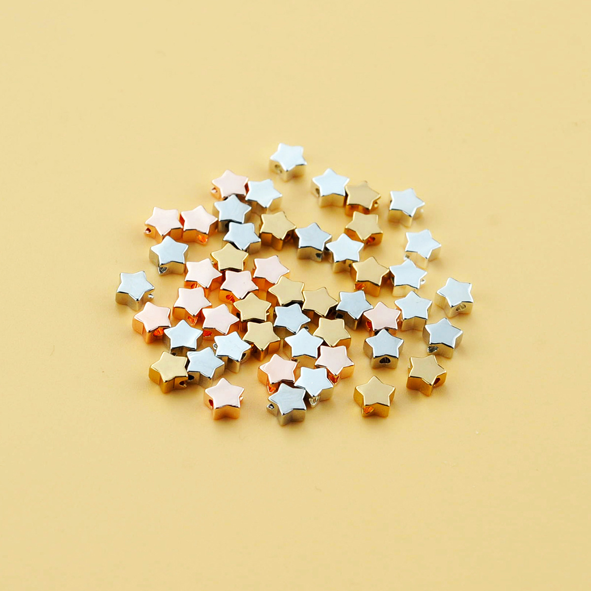 diy饰品配件胖五角星星项链手链耳环串珠配饰电商供亚马逊50颗/包