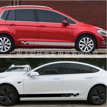 K-182适用于大众全系polo高尔夫 vw UP拉花侧裙车贴车身条纹贴纸