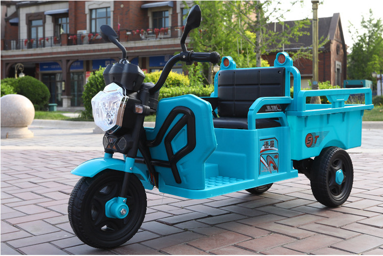 儿童三轮电动车大号仿真玩具车带斗车男女宝可坐可带人充电车