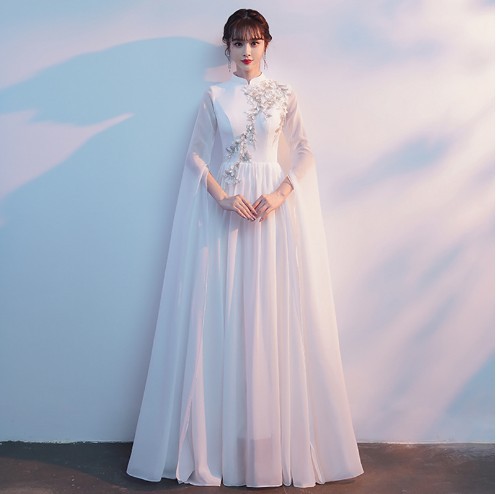 大合唱礼服女长裙中国风古筝演出服装成人气质合唱团