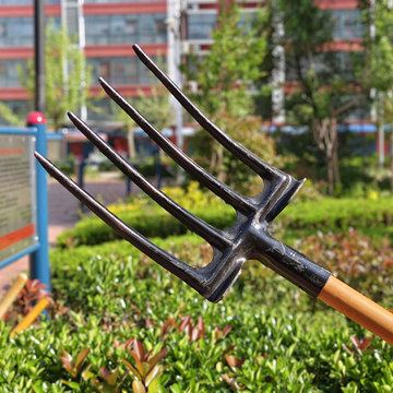 全钢四齿叉农用翻地松土神器四齿钢叉锰钢搂草四股翻土叉