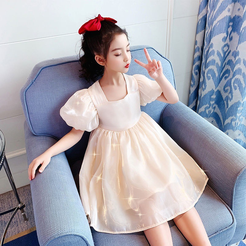 女童连衣裙夏装洋气4小女孩裙子5儿童装夏季6网红泡泡袖公主裙8岁