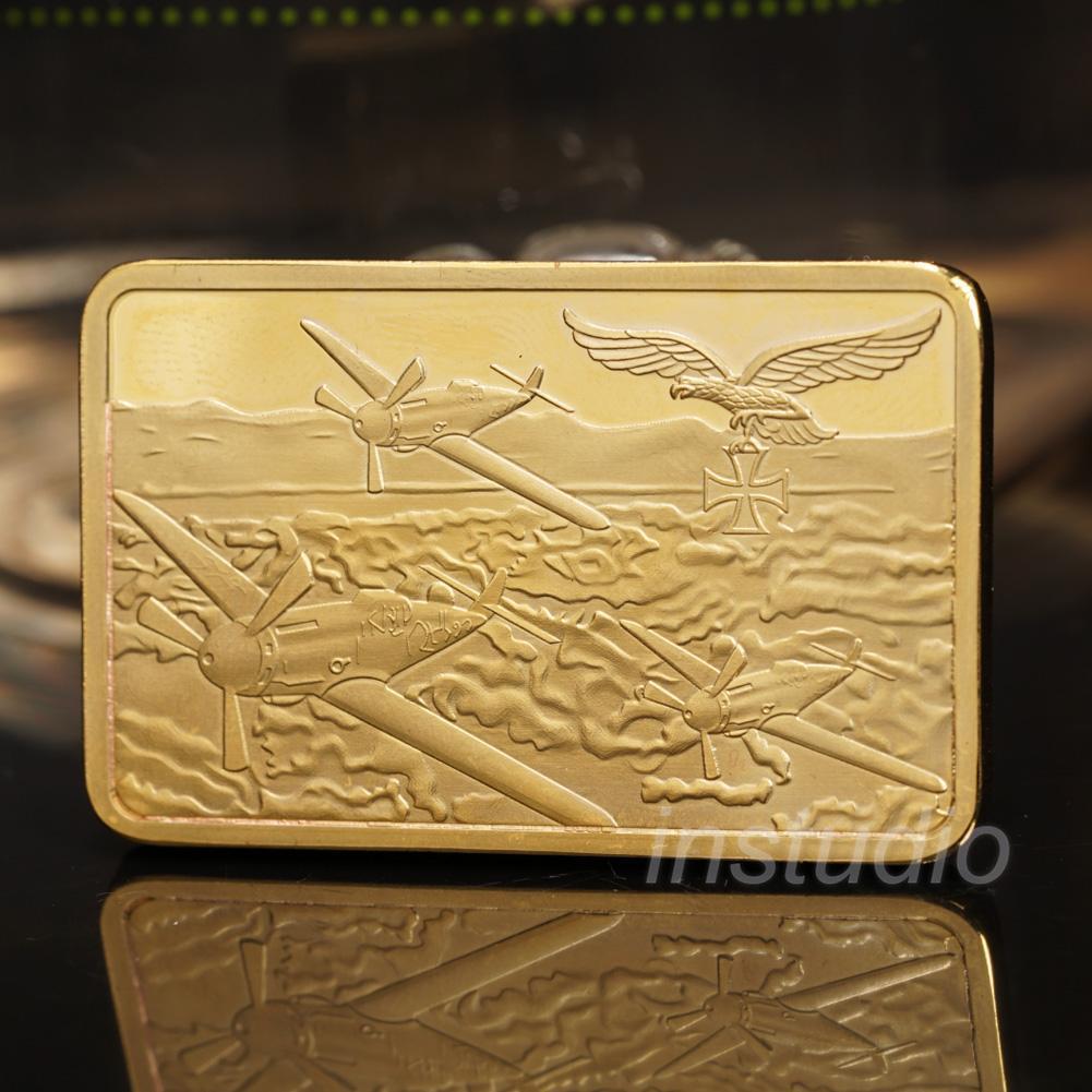 德国轰炸机镀金工艺品摆件创意装饰纪念块欧美徽章小礼品装饰礼物