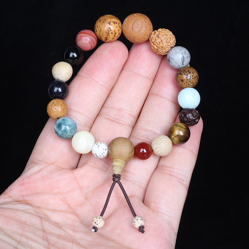 十八籽多宝菩提手串18籽18子十八子佛珠星月菩提子文玩手链男女